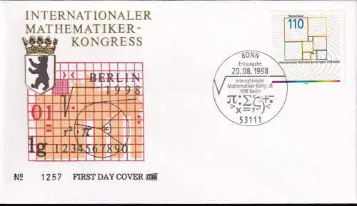 DEUTSCHLAND 1998 Mi-Nr. 2005 FDC