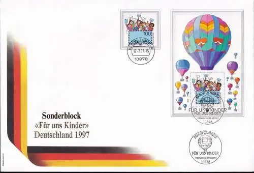 DEUTSCHLAND 1997 Mi-Nr. Block 40 FDC