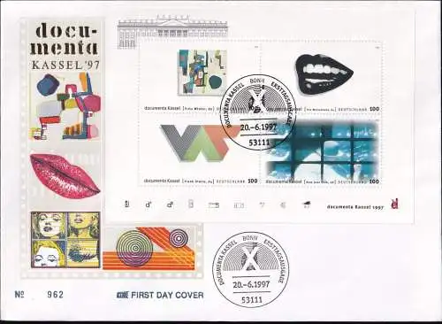 DEUTSCHLAND 1997 Mi-Nr. Block 39 FDC