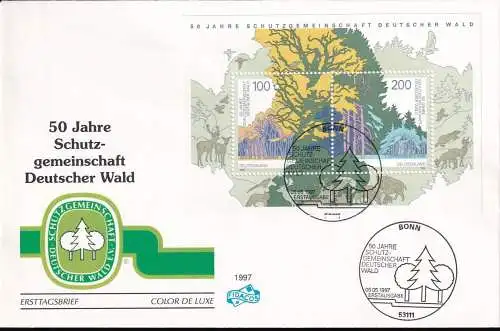 DEUTSCHLAND 1997 Mi-Nr. Block 38 FDC