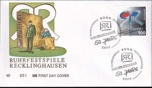 DEUTSCHLAND 1996 Mi-Nr. 1859 FDC