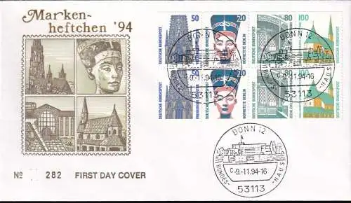 DEUTSCHLAND 1994 Mi-Nr. HBL 35 aus MH 31 FDC