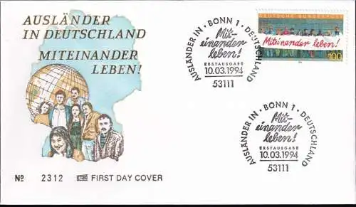 DEUTSCHLAND 1994 Mi-Nr. 1725 FDC