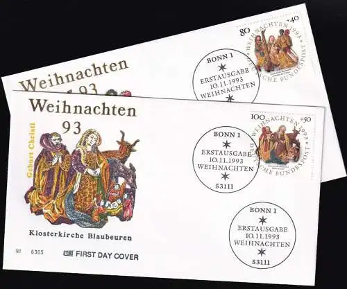 DEUTSCHLAND 1993 Mi-Nr. 1707/08 FDC