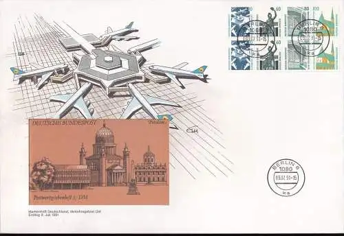 DEUTSCHLAND 1991 Mi-Nr. MH 26 b Markenheft - FDC