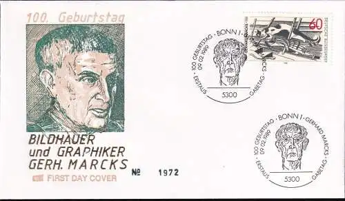 DEUTSCHLAND 1989 Mi-Nr. 1410 FDC