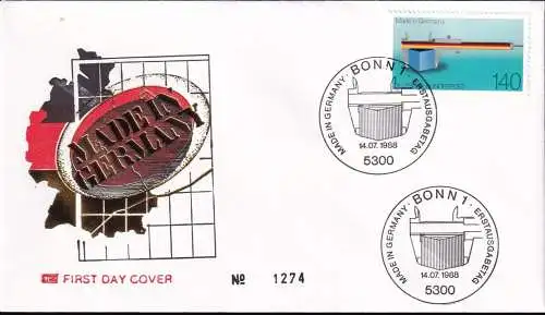 DEUTSCHLAND 1988 Mi-Nr. 1378 FDC