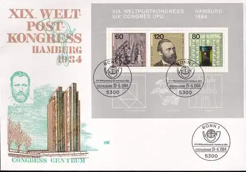 DEUTSCHLAND 1984 Mi-Nr. Block 19 FDC