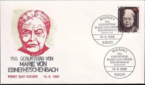 DEUTSCHLAND 1980 Mi-Nr. 1057 FDC