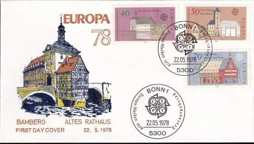 DEUTSCHLAND 1978 Mi-Nr. 969/71 FDC