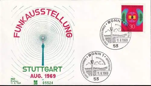 DEUTSCHLAND 1969 Mi-Nr. 599 FDC