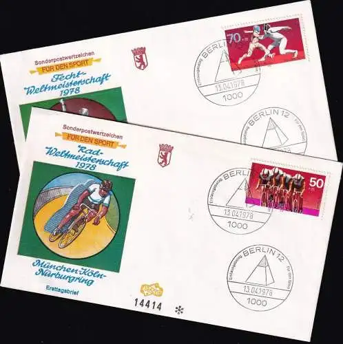 BERLIN 1978 Mi-Nr. 567/68 FDC