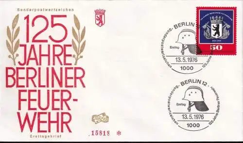 BERLIN 1976 Mi-Nr. 523 FDC