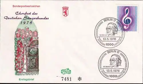 BERLIN 1976 Mi-Nr. 522 FDC