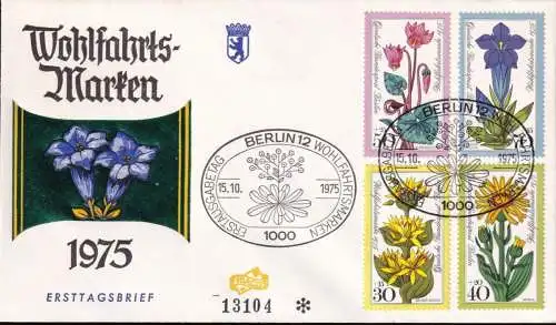 BERLIN 1975 Mi-Nr. 510/13 FDC