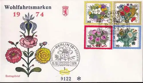 BERLIN 1974 Mi-Nr. 473/76 FDC