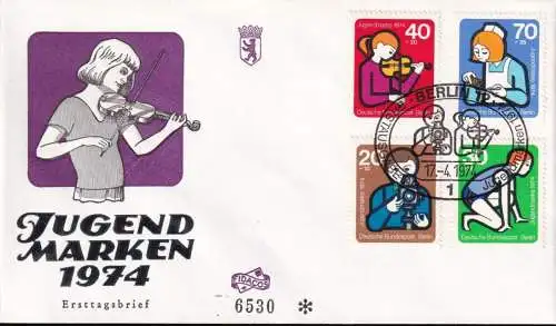 BERLIN 1974 Mi-Nr. 468/71 FDC