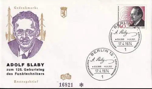 BERLIN 1974 Mi-Nr. 467 FDC