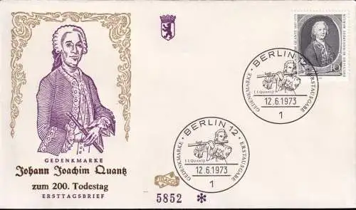 BERLIN 1973 Mi-Nr. 454 FDC