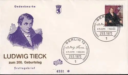 BERLIN 1973 Mi-Nr. 452 FDC