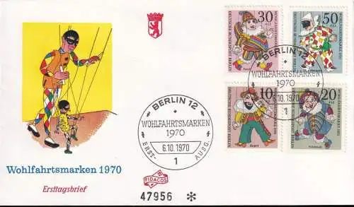 BERLIN 1970 Mi-Nr. 373/76 FDC