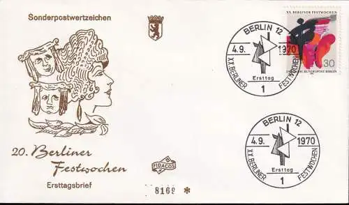 BERLIN 1970 Mi-Nr. 372 FDC