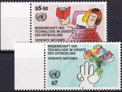 UNO WIEN 1992 Mi-Nr. 135/36 ** MNH