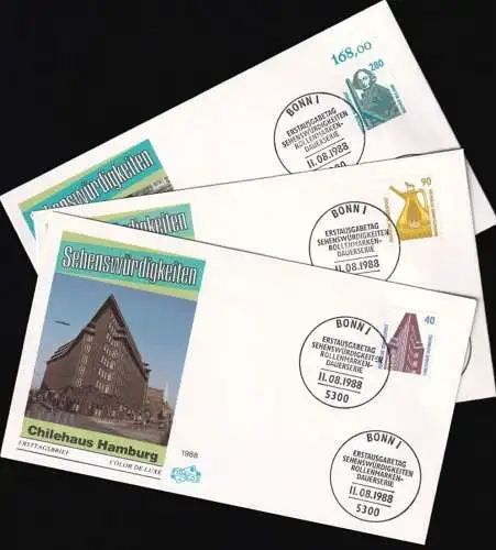 DEUTSCHLAND 1988 Mi-Nr. 1379/81 FDC