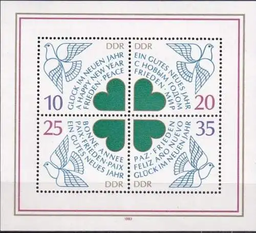 DDR 1983 Mi-Nr. Block 75 ** MNH