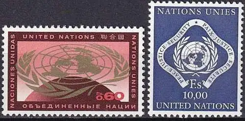 UNO GENF 1970 Mi-Nr. 9/10 ** MNH