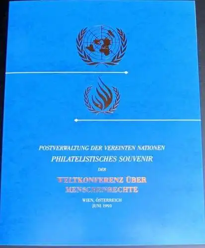 UNO WIEN 1993 Souvenir Folder - Philatelistisches Souvenir der Weltkonferenz über Menschenrechte 1993 Wien Österreich