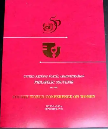 UNO NEW YORK 1995 Souvenir Folder - Philatelic Souvenir of the Conference of Women 1995 Beijing China