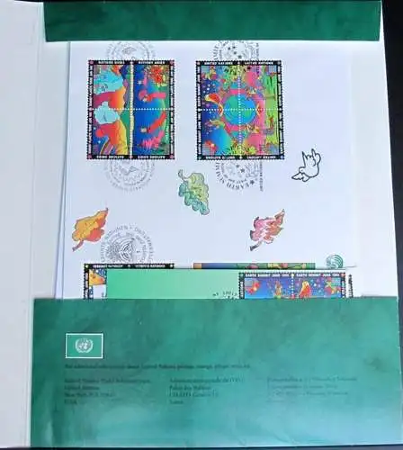 UNO NEW YORK 1992 Souvenir Folder - Philatelic Souvenir of Earth Summit 1992 Rio de Janeiro Brasilien