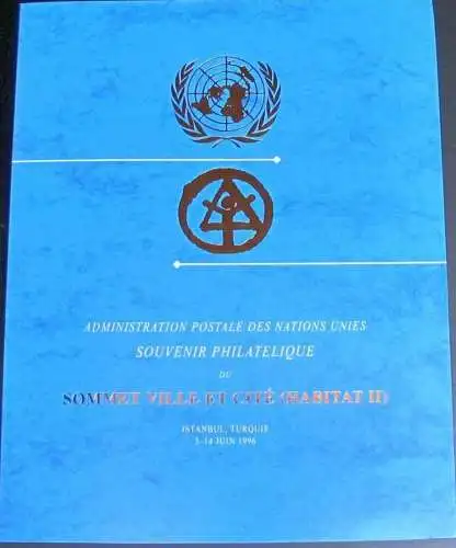UNO GENF 1996 Souvenir Folder - Souvenir Philatelique du Sommet Ville et Cite 1996 Istanbul Türkei