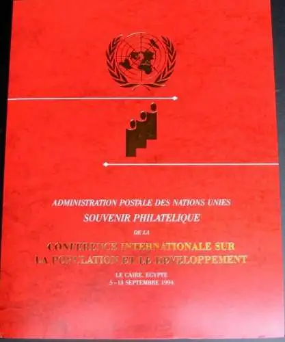 UNO GENF 1994 Souvenir Folder - Souvenir Philatelique La Population et le Developpement 1994 Le Caire Ägypten