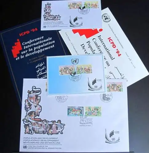 UNO GENF 1994 Souvenir Folder - Souvenir Philatelique La Population et le Developpement 1994 Le Caire Ägypten