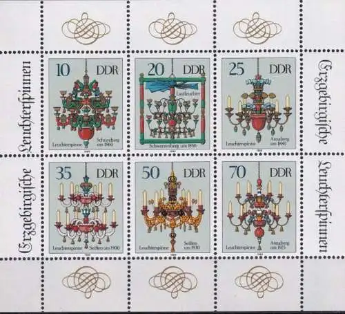 DDR 1989 Mi-Nr. 3289/94 Kleinbogen ** MNH