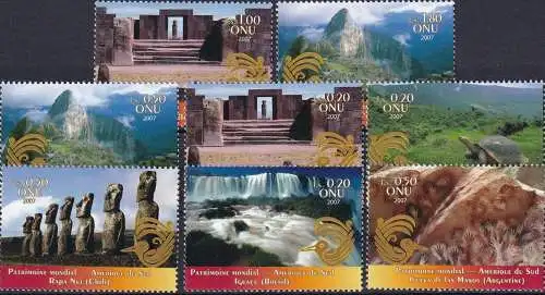 UNO GENF 2007 Mi-Nr. 575/76 und 577/82 ** MNH