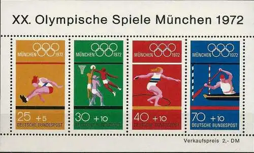 DEUTSCHLAND 1972 Mi-Nr. Block 8 ** MNH