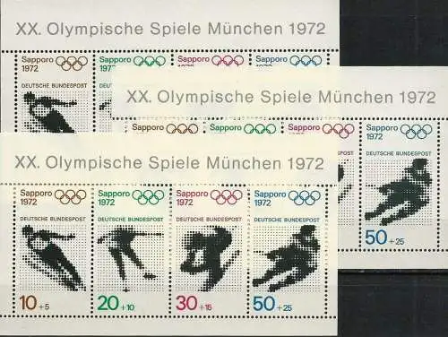 DEUTSCHLAND 1971 Mi-Nr. Block 6 3x ** MNH