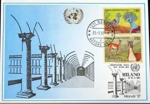 UNO GENF 1997 Mi-Nr. 277 Blaue Karte - blue card