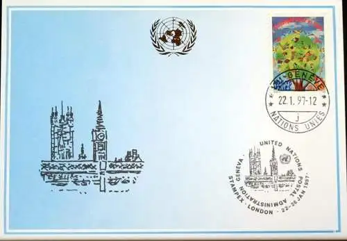 UNO GENF 1997 Mi-Nr. 275 Blaue Karte - blue card