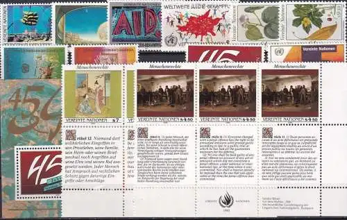 UNO WIEN 1990 Mi-Nr. 98-109 kompletter Jahrgang/complete year set ** MNH