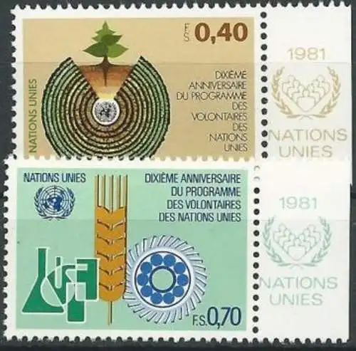 UNO GENF 1981 Mi-Nr. 101/02 ** MNH