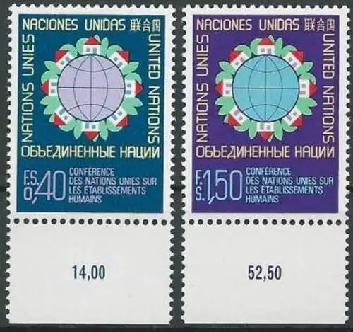 UNO GENF 1976 Mi-Nr. 58/59 ** MNH