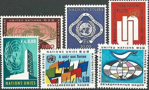 UNO GENF 1970 Mi-Nr. 9-14 kompletter Jahrgang/complete year set ** MNH