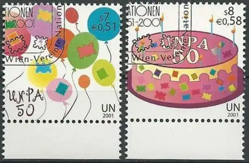 UNO WIEN 2001 Mi-Nr. 342/43 o used - aus Abo