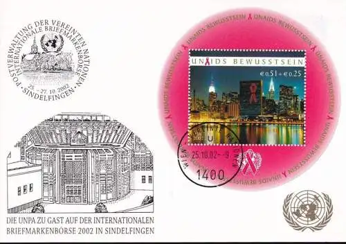 UNO WIEN 2002 Mi-Nr. 246 WEISSE KARTE - INT. BRIEFMARKENBÖRSE SINDELFINGEN 25.10.2002