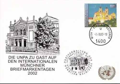 UNO WIEN 2002 Mi-Nr. 236 WEISSE KARTE - INT. BRIEFMARKENTAGE MÜNCHEN 07.03.2002