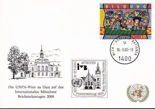 UNO WIEN 2000 Mi-Nr. 209 WEISSE KARTE - MÜNCHENER BRIEFMARKENTAGE 16.03.2000